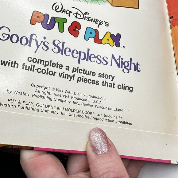Vintage Put and Play 80s Walt Disney Goofy's Sleepless Night Paperback book - Picture 4 of 8
